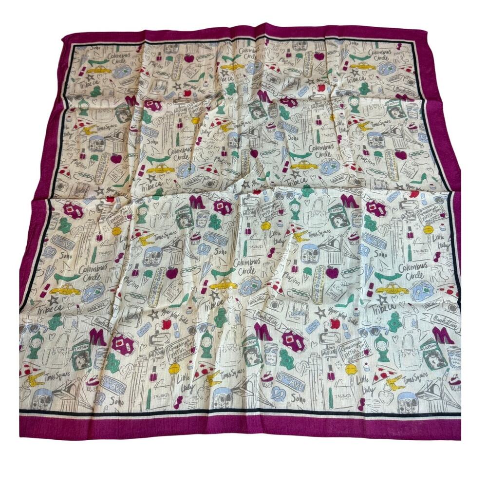Talbots NYC Landmark Doodle Bandana Neckerchief